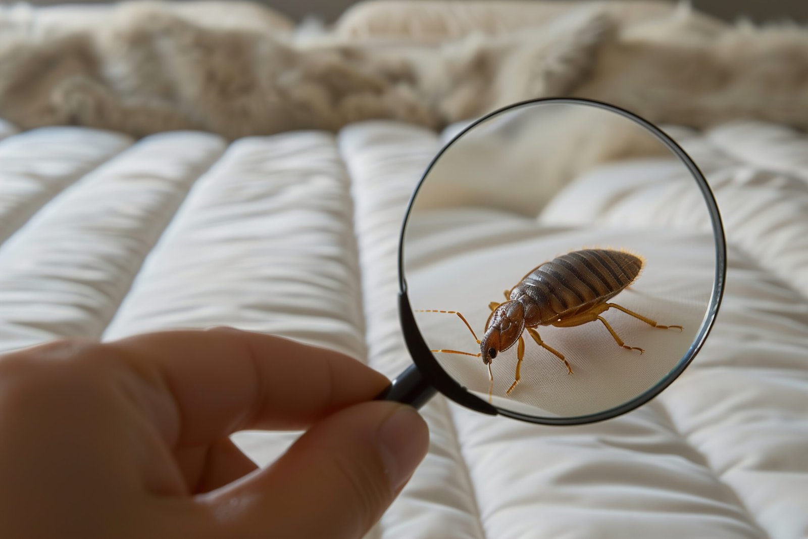 شركة مكافحة حشرات بوادي بن هشبل | 0557997714 | إبادة فورية 14 bug is looking through magnifying glass bed scaled